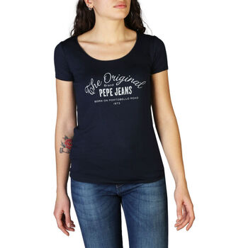 Vêtements Femme T-shirts manches courtes Pepe jeans - cameron_pl505146 Bleu