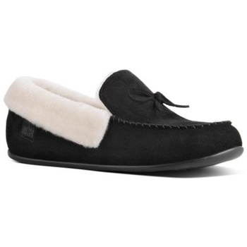 Chaussures FitFlop CLARA SHEARLING MOCCASIN BLACK BLACK - Chaussures Chaussons Femme 109 