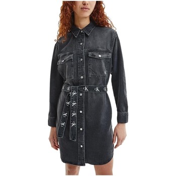 Vêtements Femme Robes courtes Calvin Klein Jeans Robe chemise en jean  Ref 55772 Noir Noir