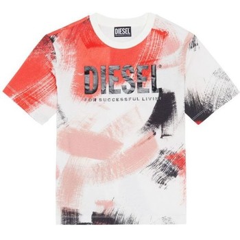 Vêtements  Diesel J00573 KYASS TBRUSH OVER-K101 Blanc - Vêtements T-shirts & Polos Enfant 52 