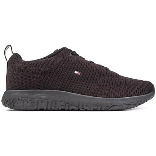 Chaussures Homme Baskets mode Tommy Hilfiger Corporate Knit Baskets Style Course Noir