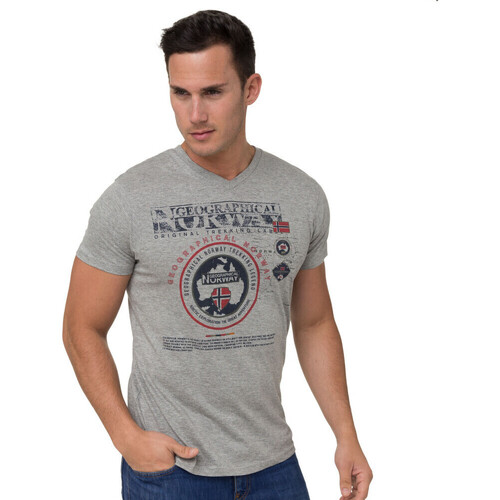 Vêtements Homme izzy cotton wrap shirt dress Geographical Norway T-Shirt JANTARTIC Gris