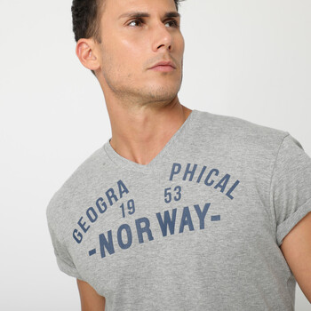 Geographical Norway T-Shirt col V JIVRE Gris