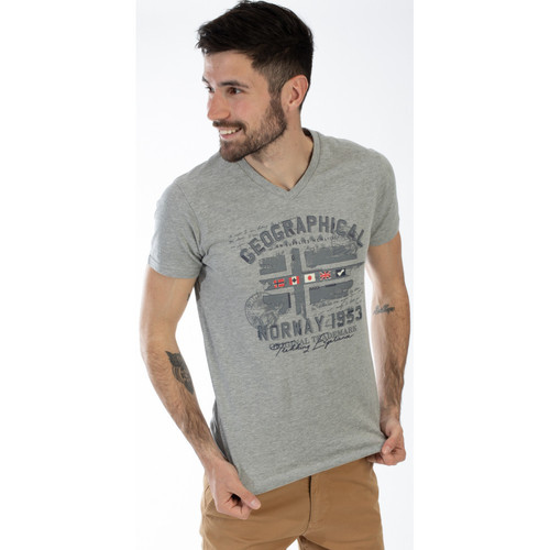Vêtements Homme izzy cotton wrap shirt dress Geographical Norway T-Shirt JOURI Homme Gris