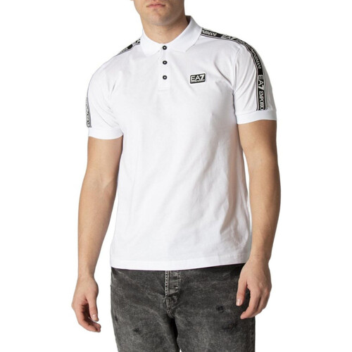 Vêtements Homme Emporio Armani Blu Kids logo-print long-sleeved polo shirt Ea7 Emporio Armani Blu Boys Shortsni Polo Blanc