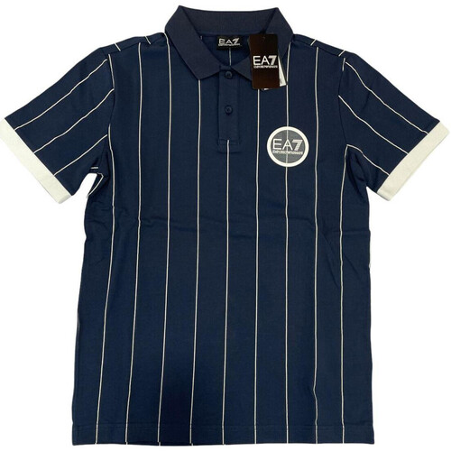 Vêtements Homme T-shirts & Polos trainers emporio armani x3x126 xn029 q495 blk blk blk platino Polo Bleu