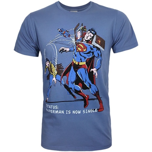Vêtements Homme T-shirts manches longues Junk Food Superman Is Now Single Bleu