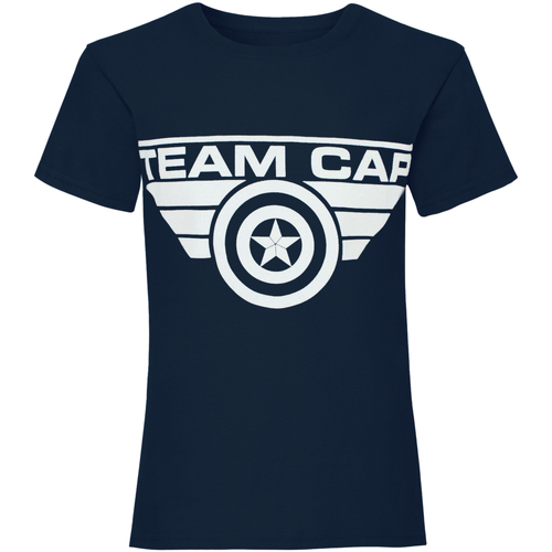 Vêtements Fille T-shirts manches longues Captain America Civil War Team Cap Bleu
