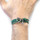Enfant 2-12 ans Bracelets Anchor & Crew Bracelet Ancre Clyde Argent Et Cuir Tressé Vert