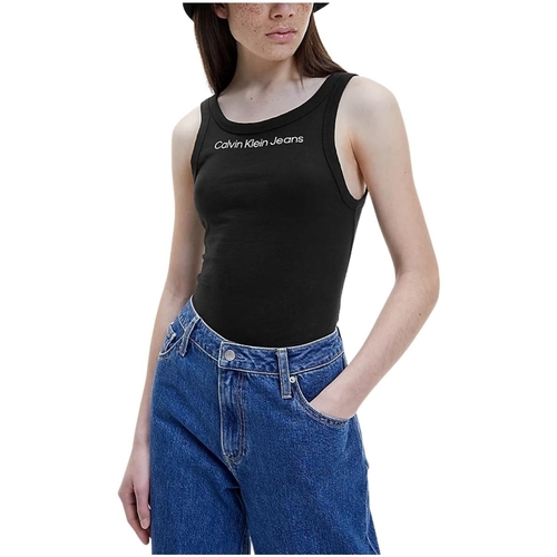 Vêtements Femme T-shirts & Polos Calvin Klein Jeans Debardeur Femme  Ref 55831 Noir Noir