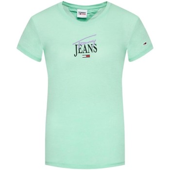 Vêtements Femme T-shirts & Polos Tommy Jeans T Shirt Femme  Ref 55915 Vert Vert