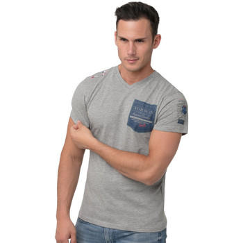 Vêtements Homme izzy cotton wrap shirt dress Geographical Norway T-Shirt col V JURTLE Gris