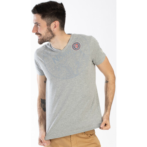 Vêtements Homme Sun & Shadow Geographical Norway T-Shirt KUDOS Homme Gris