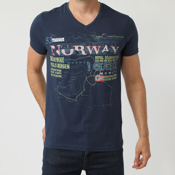 Geographical Norway T-Shirt à manches courtes en coton Marine