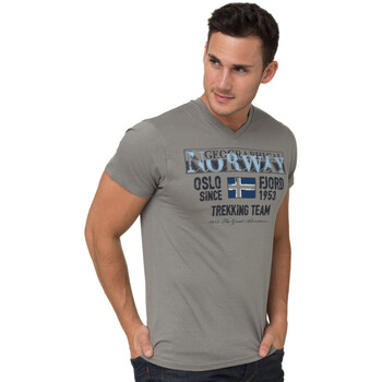 Vêtements Homme T-Shirt Just LS E8 Geographical Norway T-Shirt à manches courtes en coton Gris