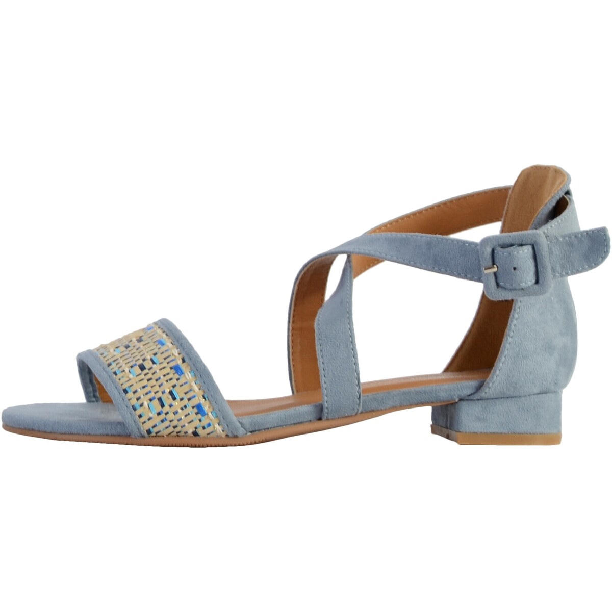 Chaussures Femme Sandales et Nu-pieds The Divine Factory Sandale à bride plate * Bleu