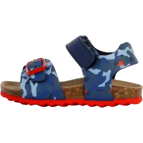 Chaussures Fille Sandales et Nu-pieds Geox Sandale cuir enfant Chalki Bleu
