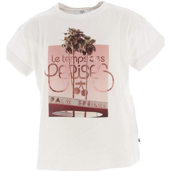 Vêtements Fille T-shirts manches courtes Lustres / suspensions et plafonniersises Kora white mc tee g Blanc