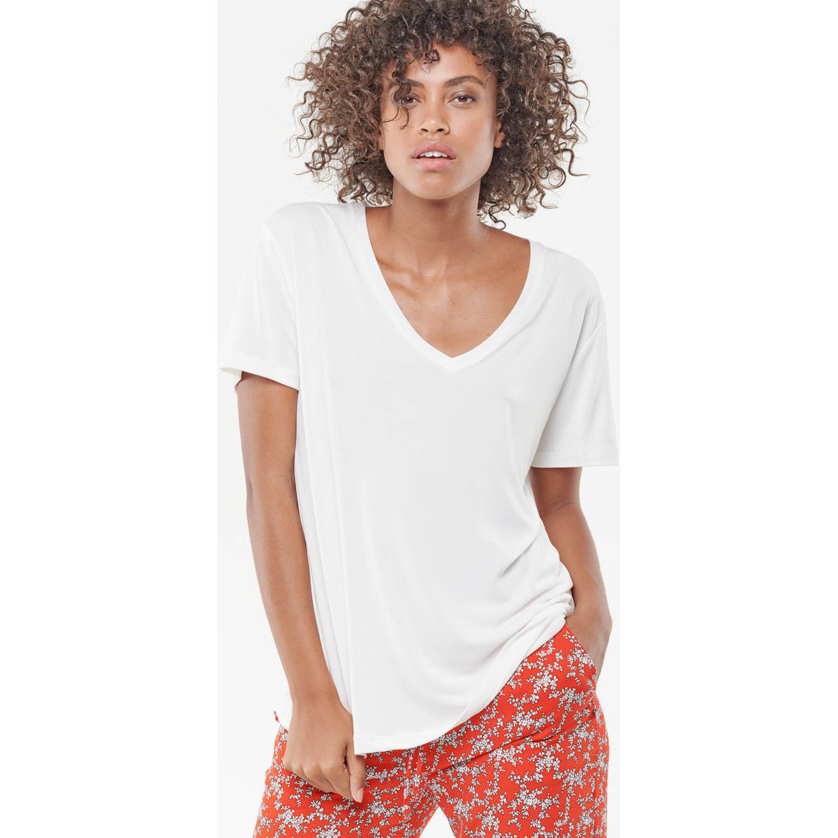 Vêtements Femme T-shirts & Polos Le Temps des Cerises T-shirt lola vanille Blanc