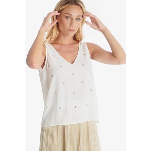Vêtements Femme Débardeurs / T-shirts sans manche Le Temps des Cerises Top fioni blanc Blanc