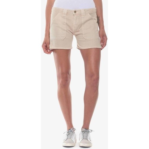Vêtements Femme Shorts / Bermudas Le Temps des Cerises Short en jeans olsen2 beige Blanc