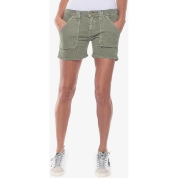 Le Temps des Cerises Short en jeans olsen2 kaki Vert - Vêtements Shorts / Bermudas  Femme 41,93 €