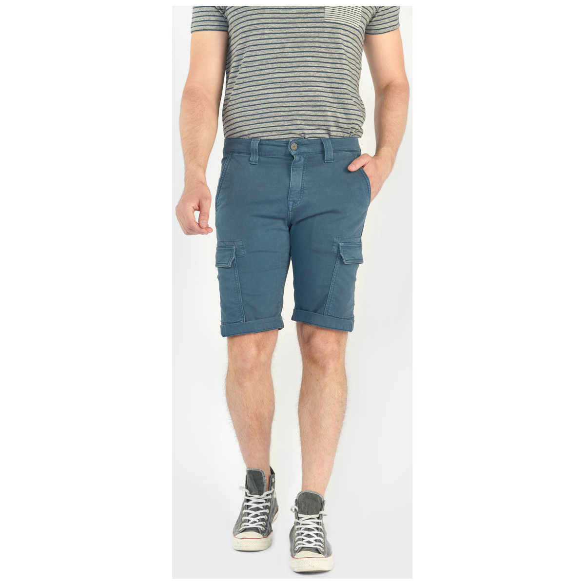 Vêtements Homme Shorts / Bermudas Le Temps des Cerises Bermuda army jogg damon bleu nuit Bleu
