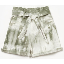 Vêtements Fille Shorts / Bermudas Le Temps des Cerises Short taille haute thyla tie and dye kaki Vert