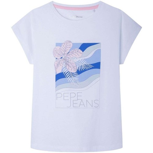 Vêtements Fille T-shirts manches courtes Pepe JEANS Animals  Blanc