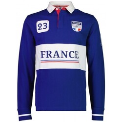 Vêtements Reclaimed Vintage inspired unisex waffle polo t-shirt with logo chest print in ecru Rwc 2019 POLO RUGBY FRANCE COUPE DU MON Blanc