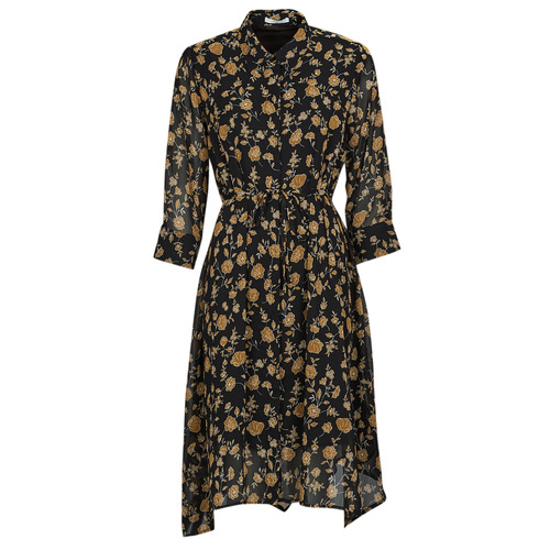 Vêtements Femme Robes courtes Les Petites Bombes COLETTE Noir / Jaune Moutarde