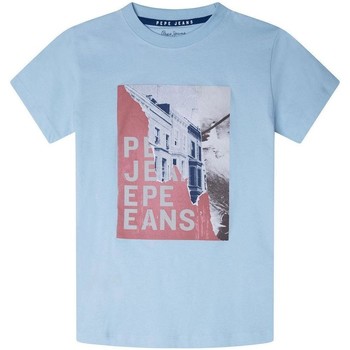 Vêtements Garçon T-shirts print manches courtes Pepe jeans  Bleu