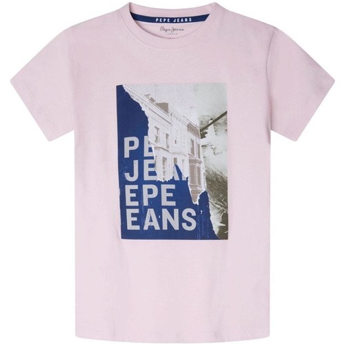 Vêtements Garçon T-shirts manches courtes Pepe JEANS lace  Rose