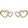 Montres & Bijoux Femme Boucles d'oreilles Brillaxis Boucles d'oreilles double coeur

or bicolore 9 carats Multicolore
