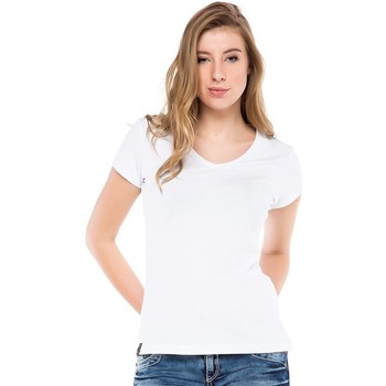Vêtements Femme T-shirts & Polos Cipo And Baxx T-Shirt  pour Femme - WT250 Blanc