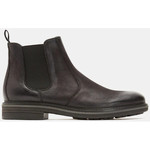 ruched square toe boots in black