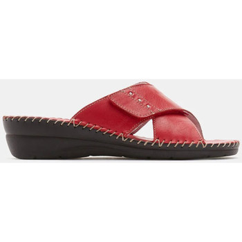 Chaussures Femme Chaussons Bata Mules pour femme en cuir Famme Rouge