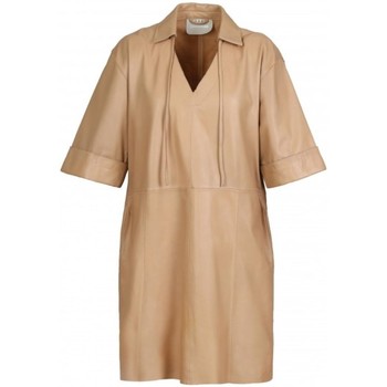 Vêtements Femme Robes longues Oakwood Robe en cuir  Cover Ref 55791 Beige Beige