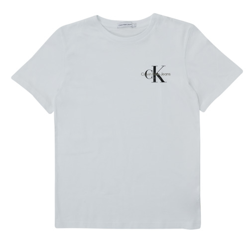 Vêtements Garçon T-shirts manches courtes Calvin Klein Jeans CHEST MONOGRAM TOP Blanc