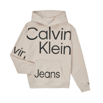 Vêtements Garçon Sweats Calvin Klein Jeans BOLD INSTITUTIONAL LOGO HOODIE Blanc