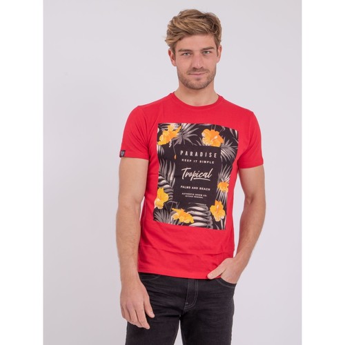 Vêtements T-shirts & Polos Ritchie T-shirt manches courtes col rond pur coton NOCTAVIO Rouge