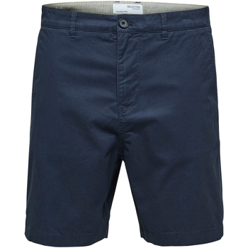 Vêtements Homme Shorts / Bermudas Selected Short en coton biologique uni Bleu marine