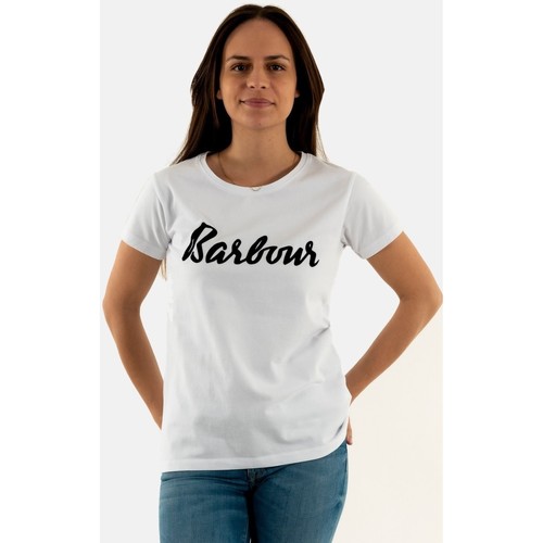 Vêtements Femme T-shirts manches longues Barbour lts0395 Blanc