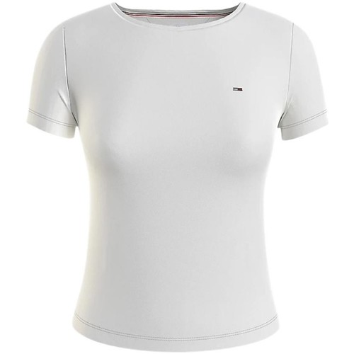 Vêtements Femme T-shirts & Polos Tommy Jeans T Shirt Femme  Ref 55531 Ecru Beige