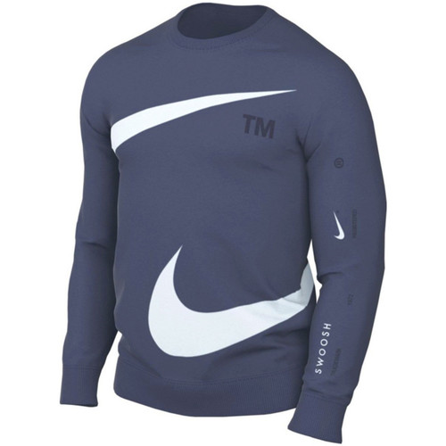 Nike SWOOSH FLEECE CREW Bleu - Vêtements Sweats Homme 64,80 €