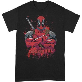 Vêtements T-shirts manches longues Deadpool  Noir