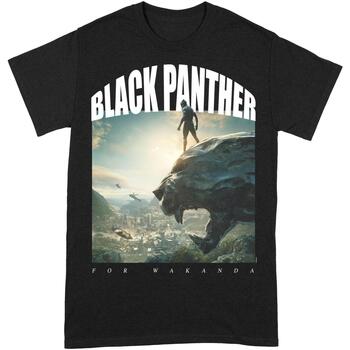 Vêtements T-shirts manches longues Black Panther For Wakanda Noir