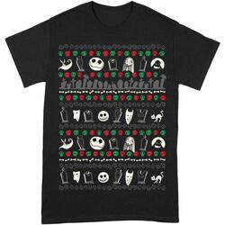 Vêtements T-shirts manches longues Nightmare Before Christmas  Noir