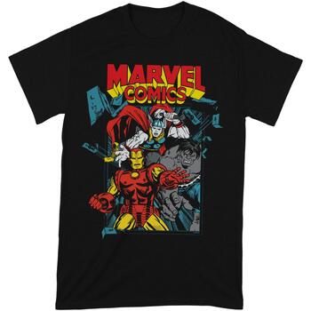Vêtements T-shirts manches courtes Marvel  Noir / Rouge / Jaune
