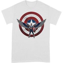 Vêtements Homme T-shirts manches longues Marvel Shield Chest Pose Blanc